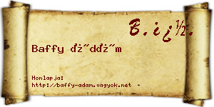 Baffy Ádám névjegykártya